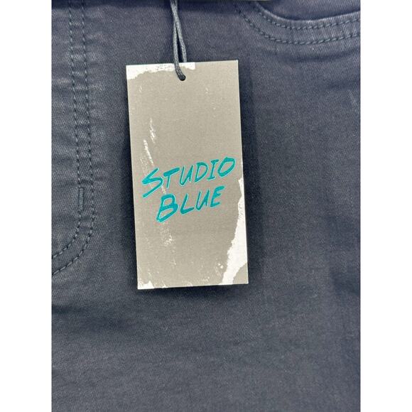 Studio Blue Womens Pull-On Mid Rise Skinny Leg Elastic Waist Size 28 Black - Picture 2 of 6